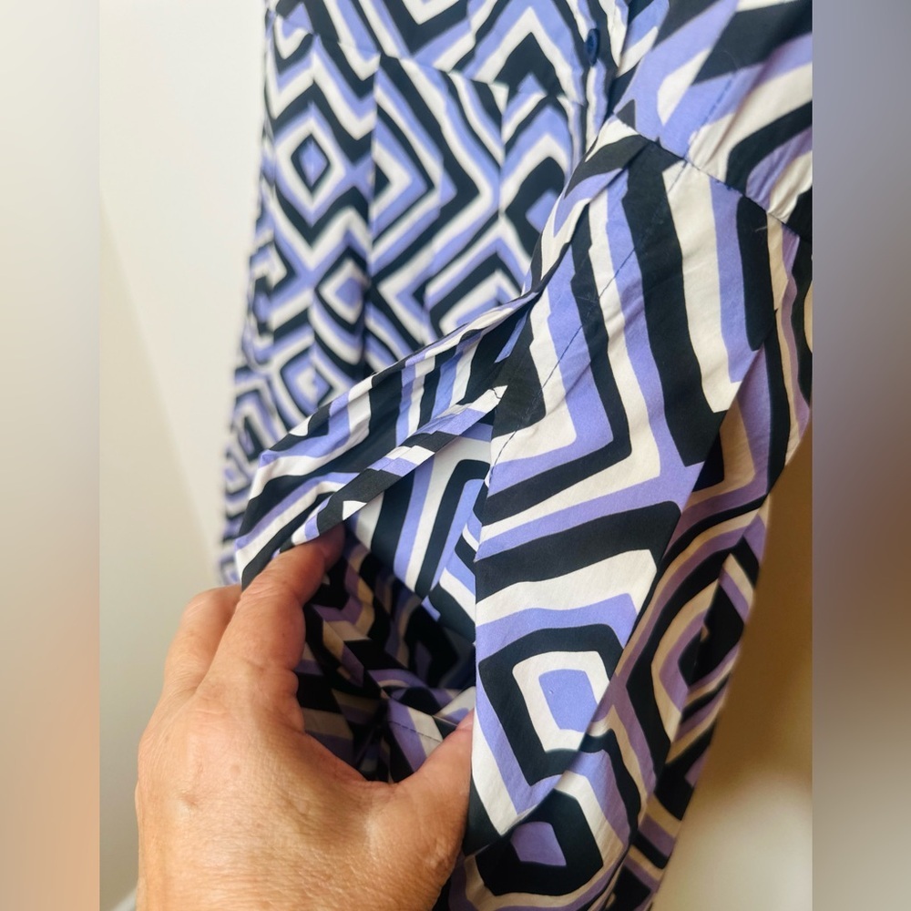 PENDO GEOMETRIC COTTON POPLIN
SHIRTDRESS IN LILAC - Picture 5 of 9